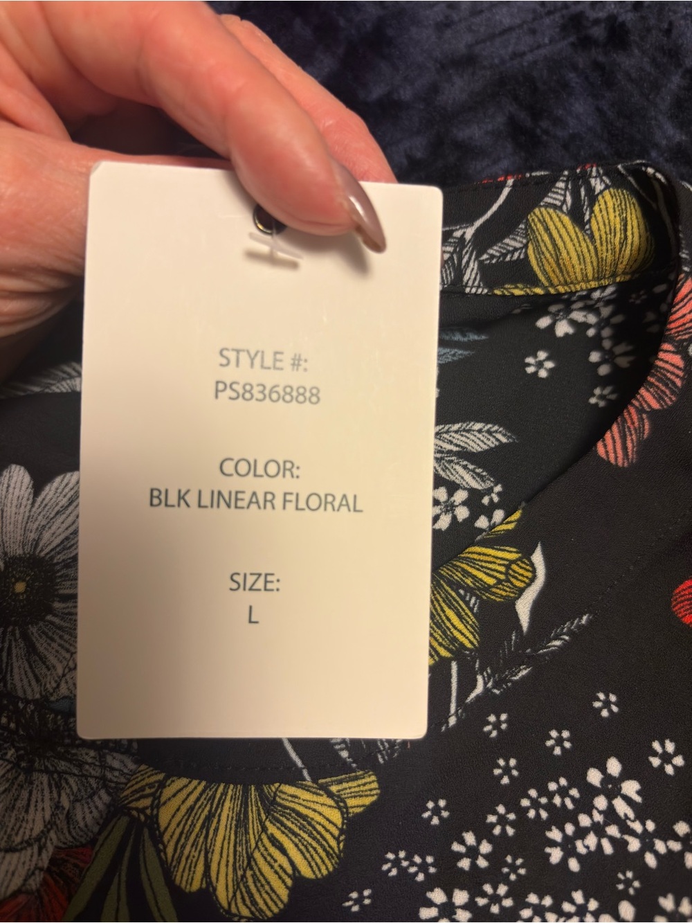 Black sheer floral blouse Pink Rose - Picture 6 of 9
